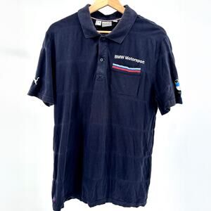Puma BMW Motorsport Navy Blue Racing Pique Polo Shirt